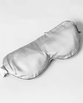 100% Silk Weighted Sleep Mask Silver