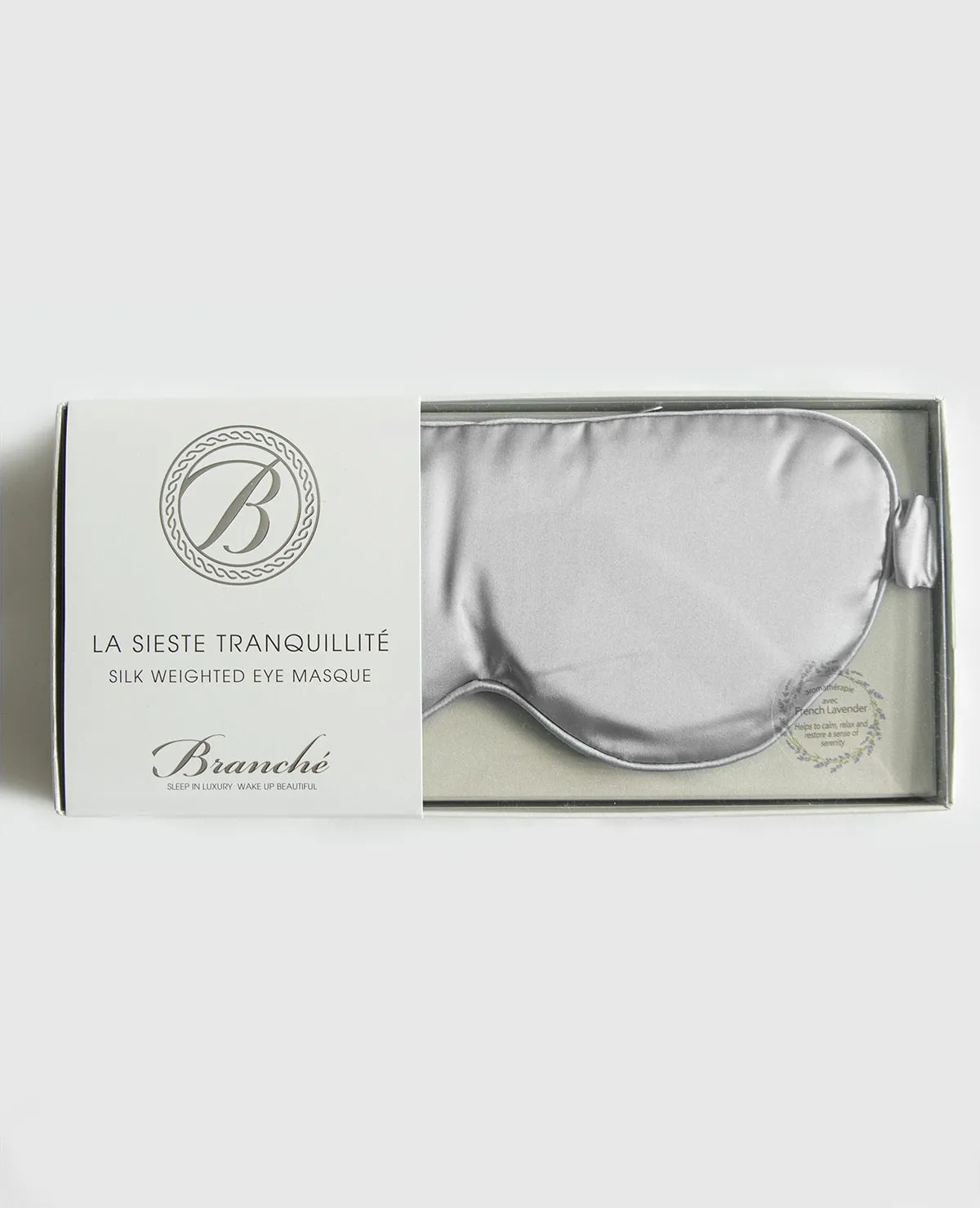 100% Silk Weighted Sleep Mask Silver