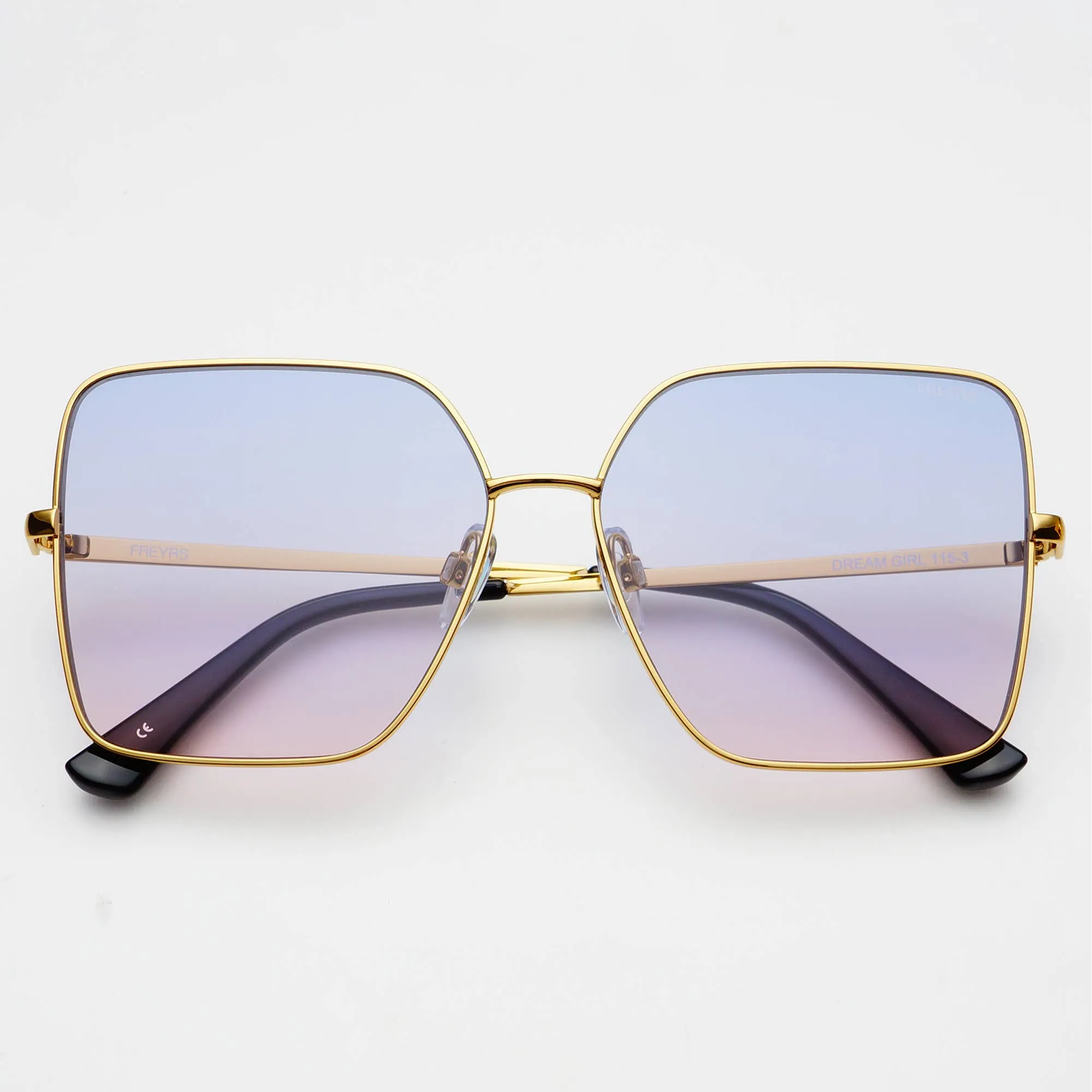 115-3 Dream Girl Blue Pink Gold Mirrored Sunglasses