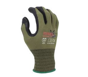 15G Nylon   Spandex Liner, Soft-foam Nitrile Palm Coated Gloves (Three Finger Touch Screen)