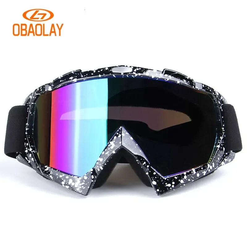 Amazing Water Transfer Technology Fancy Drawing Motorcycle Riding Glasses Dazzling Colorful Lens Anti Impact Motorbike Eyewear