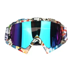 Amazing Water Transfer Technology Fancy Drawing Motorcycle Riding Glasses Dazzling Colorful Lens Anti Impact Motorbike Eyewear