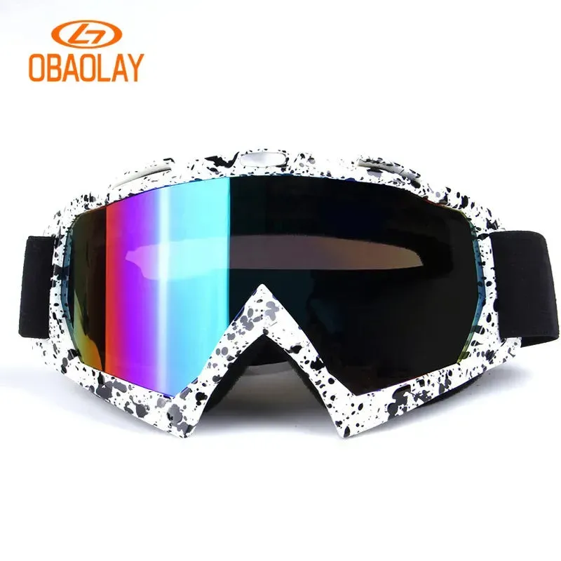 Amazing Water Transfer Technology Fancy Drawing Motorcycle Riding Glasses Dazzling Colorful Lens Anti Impact Motorbike Eyewear