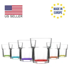 Aras Colorful Whiskey Set Modern Whiskey Tumblers, 6 Pcs, 10.2 oz