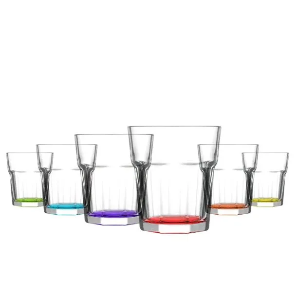 Aras Colorful Whiskey Set Modern Whiskey Tumblers, 6 Pcs, 10.2 oz