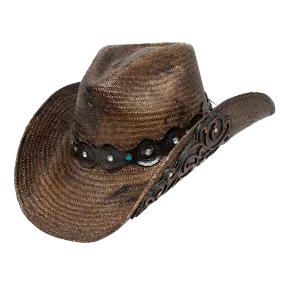 Austin Handmade Hats Catherine Dark Brown Straw Hat 05-1018