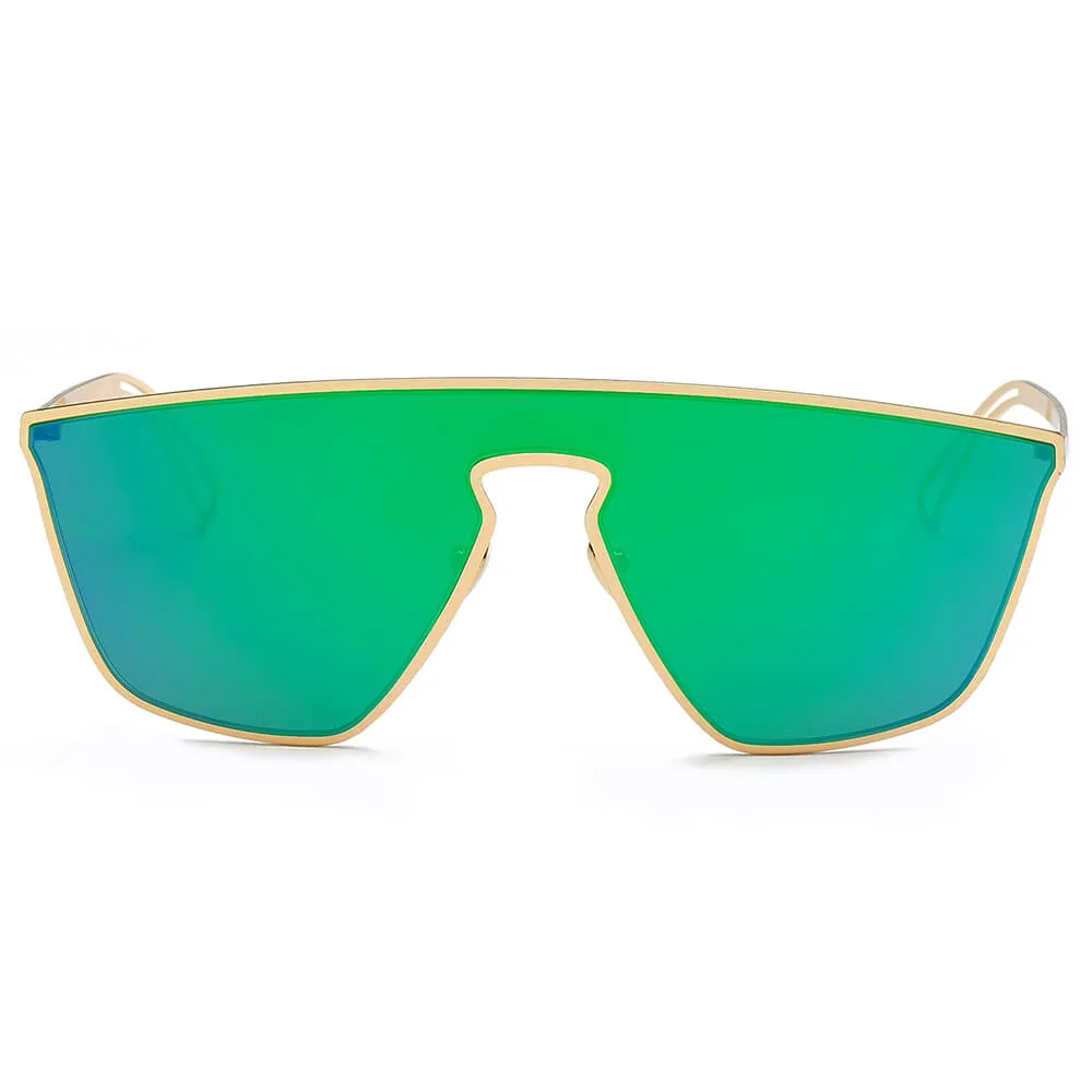 BEVERLY | Women Square Futuristic Flat Lens Sunglasses