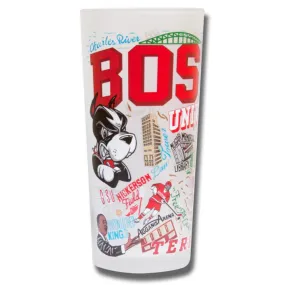 Boston University Collegiate Frosted Glass Tumbler