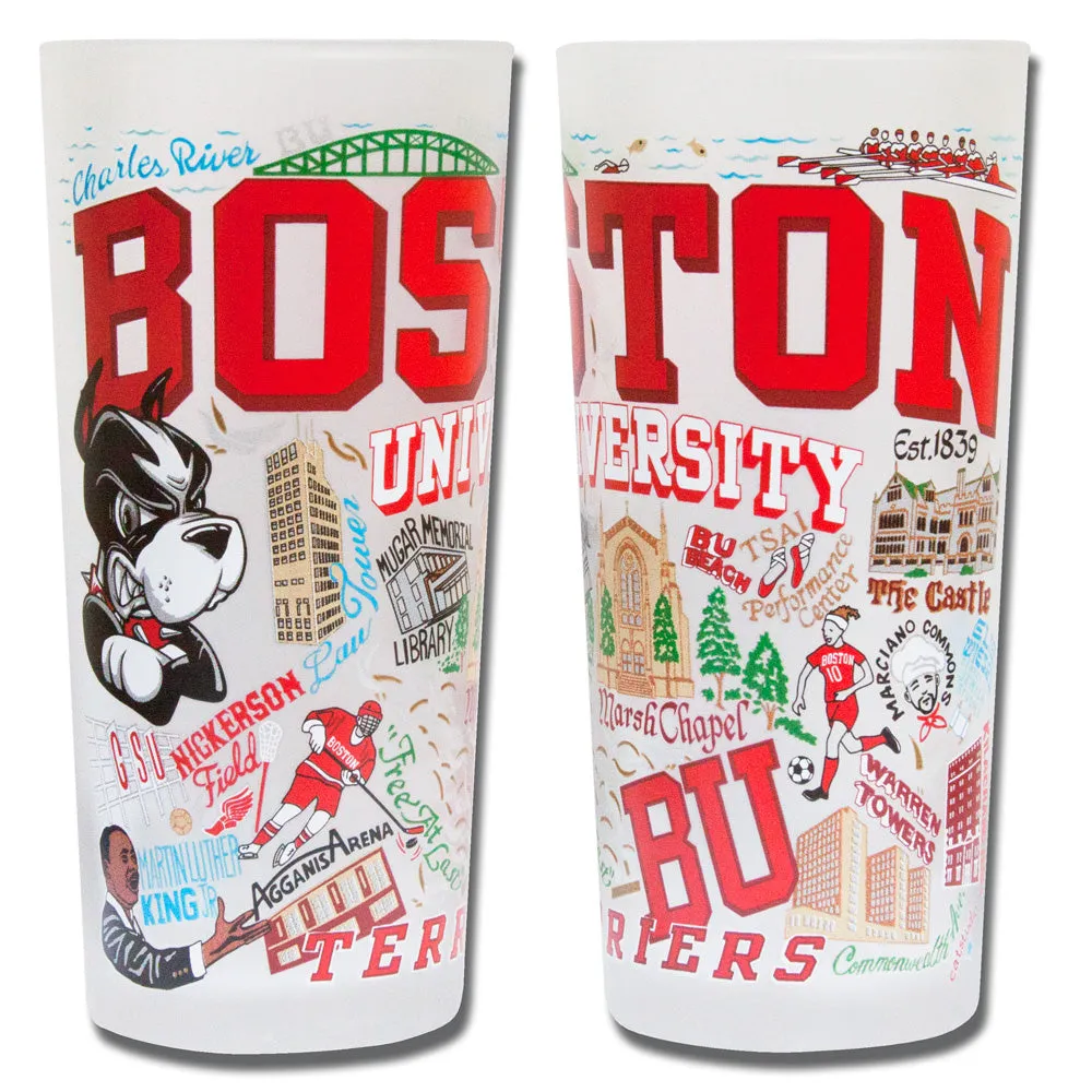 Boston University Collegiate Frosted Glass Tumbler