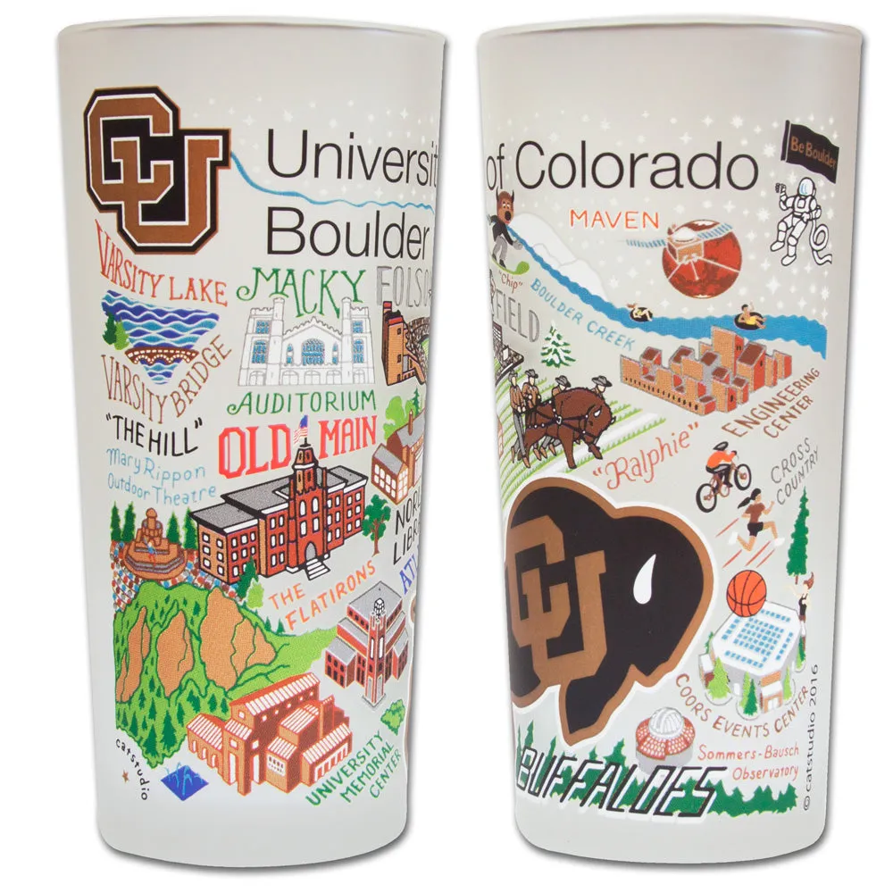 Boulder, University of Colorado Collegiate Frosted Glass Tumbler