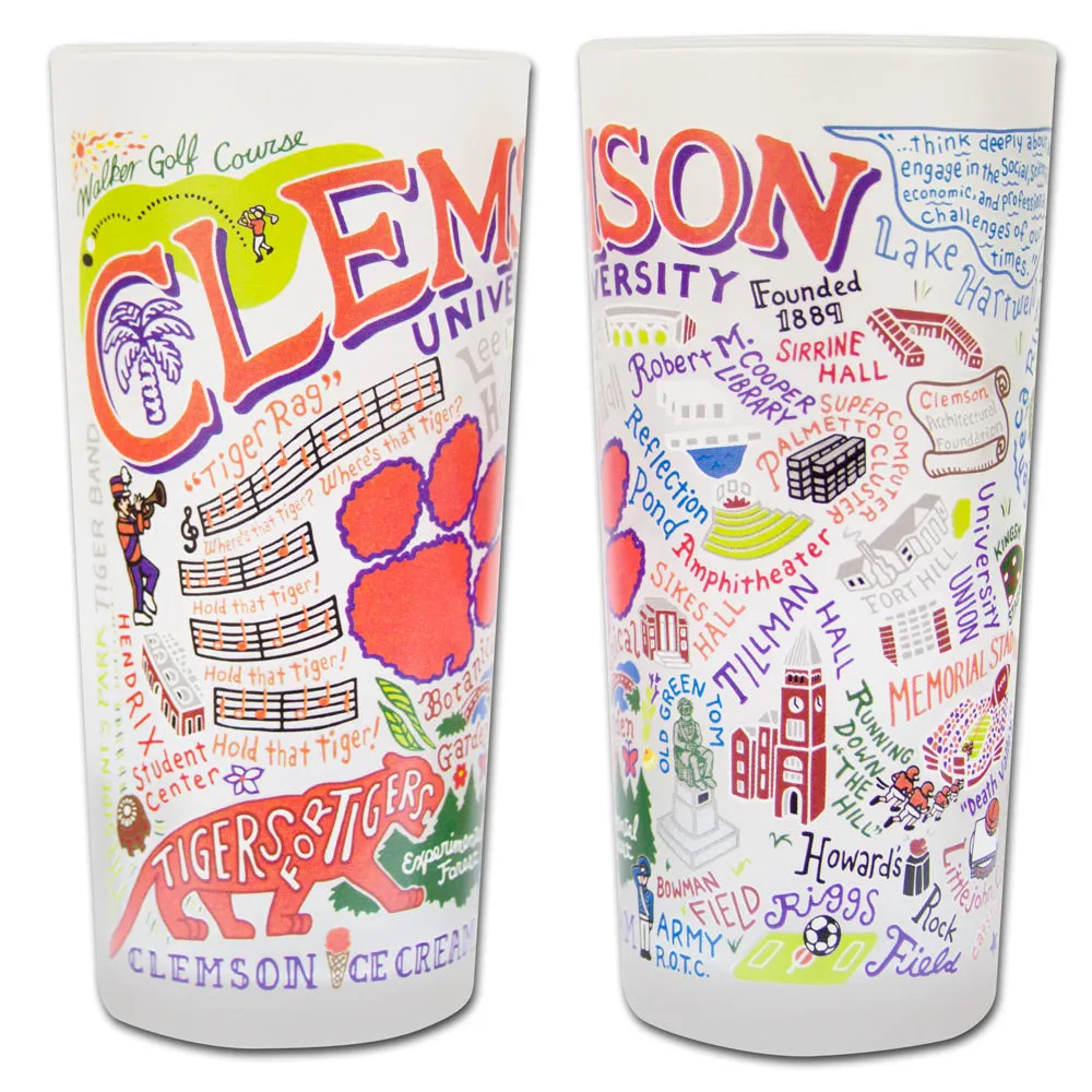 Clemson University Collegiate Frosted Glass Tumbler