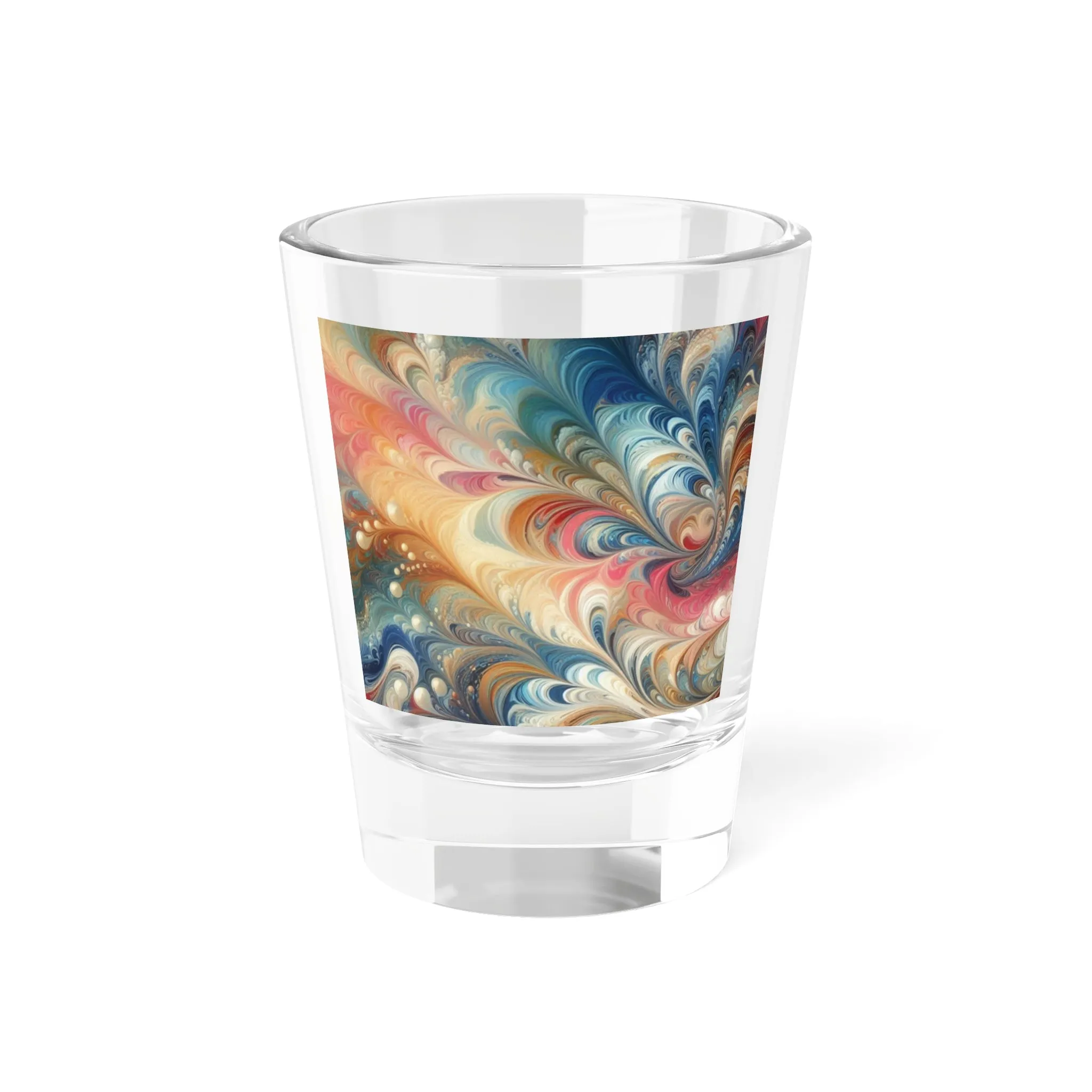 Colorful traditional marbling art Shot Glass, 1.5oz