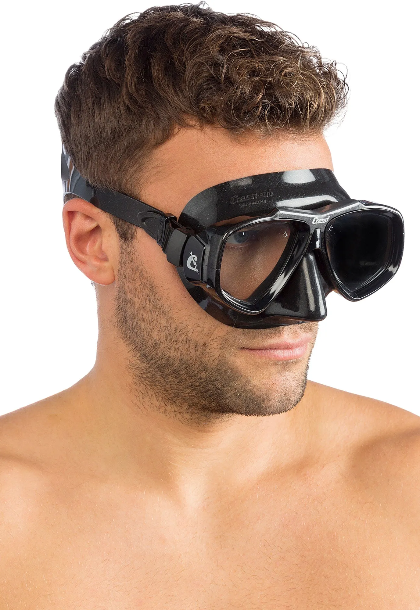 Cressi Focus Scuba Diving Mask with Inclined Glasses Made in Italy