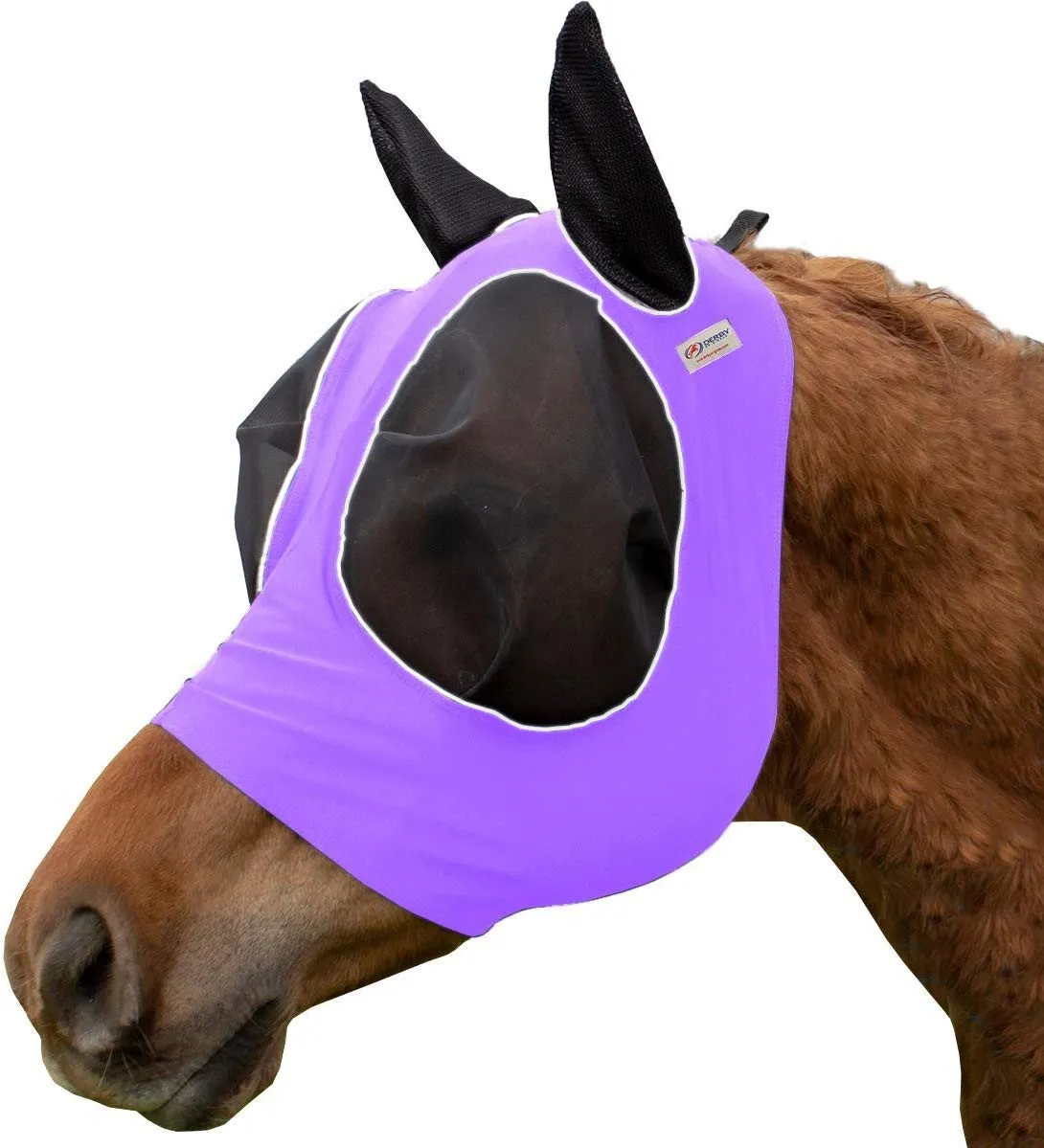 Derby Originals Safety Reflective Bug Eye UV-Blocker Soft Mesh Lycra Horse Fly Mask with One Year Warranty