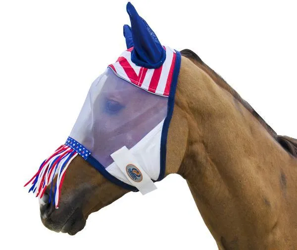 Derby Originals UV-Blocker Premium Reflective Safety Horse Fly Mask with Ears and Nose Fringe with One Year Warranty