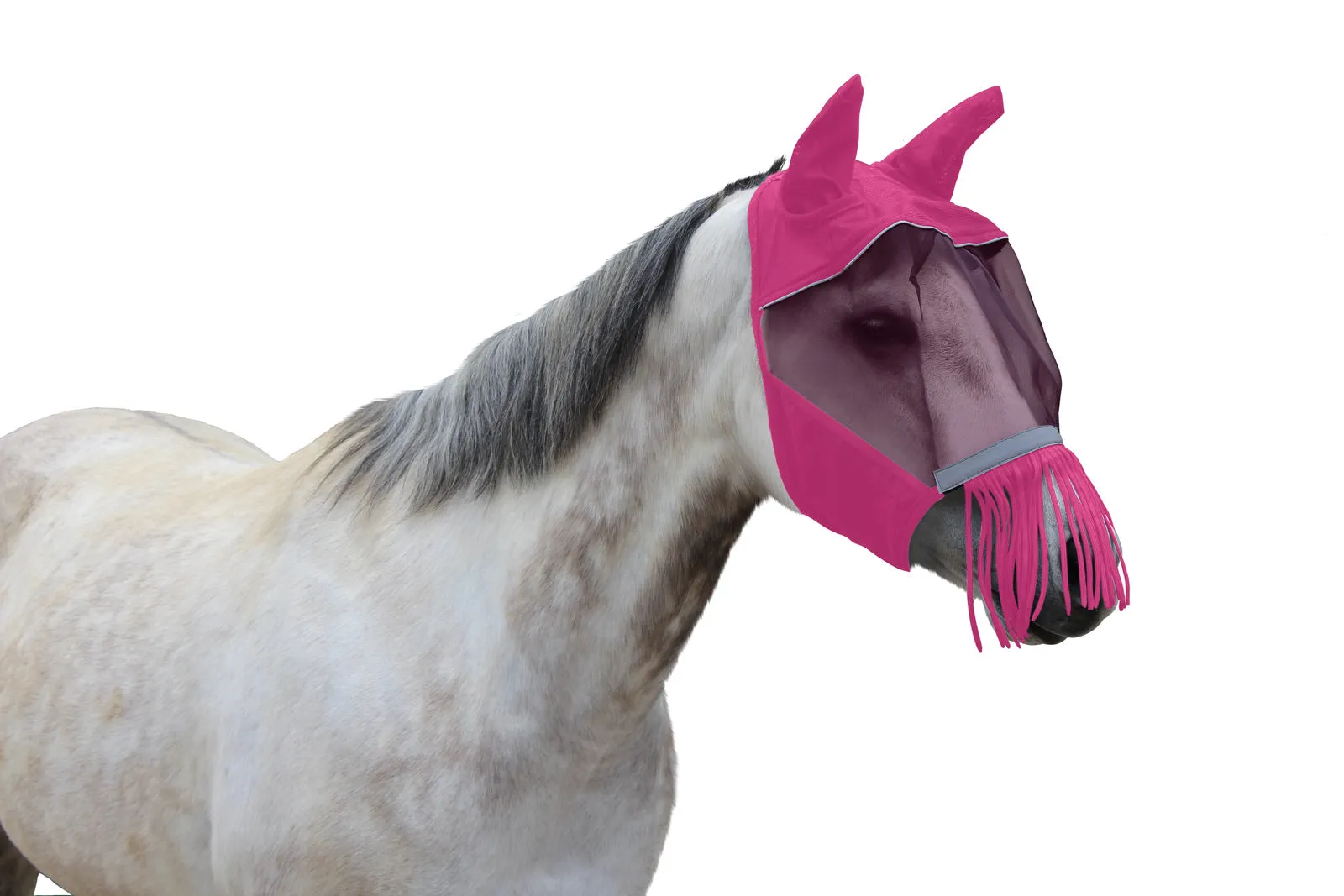 Derby Originals UV-Blocker Premium Reflective Safety Horse Fly Mask with Ears and Nose Fringe with One Year Warranty