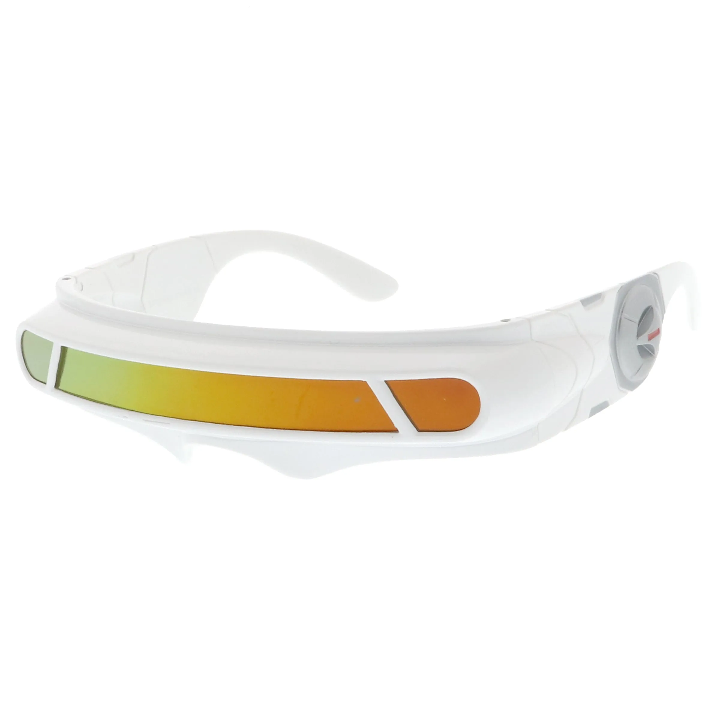 Futuristic Mono Cyclops Mirrored Lens Wrap Shield Sunglasses C024