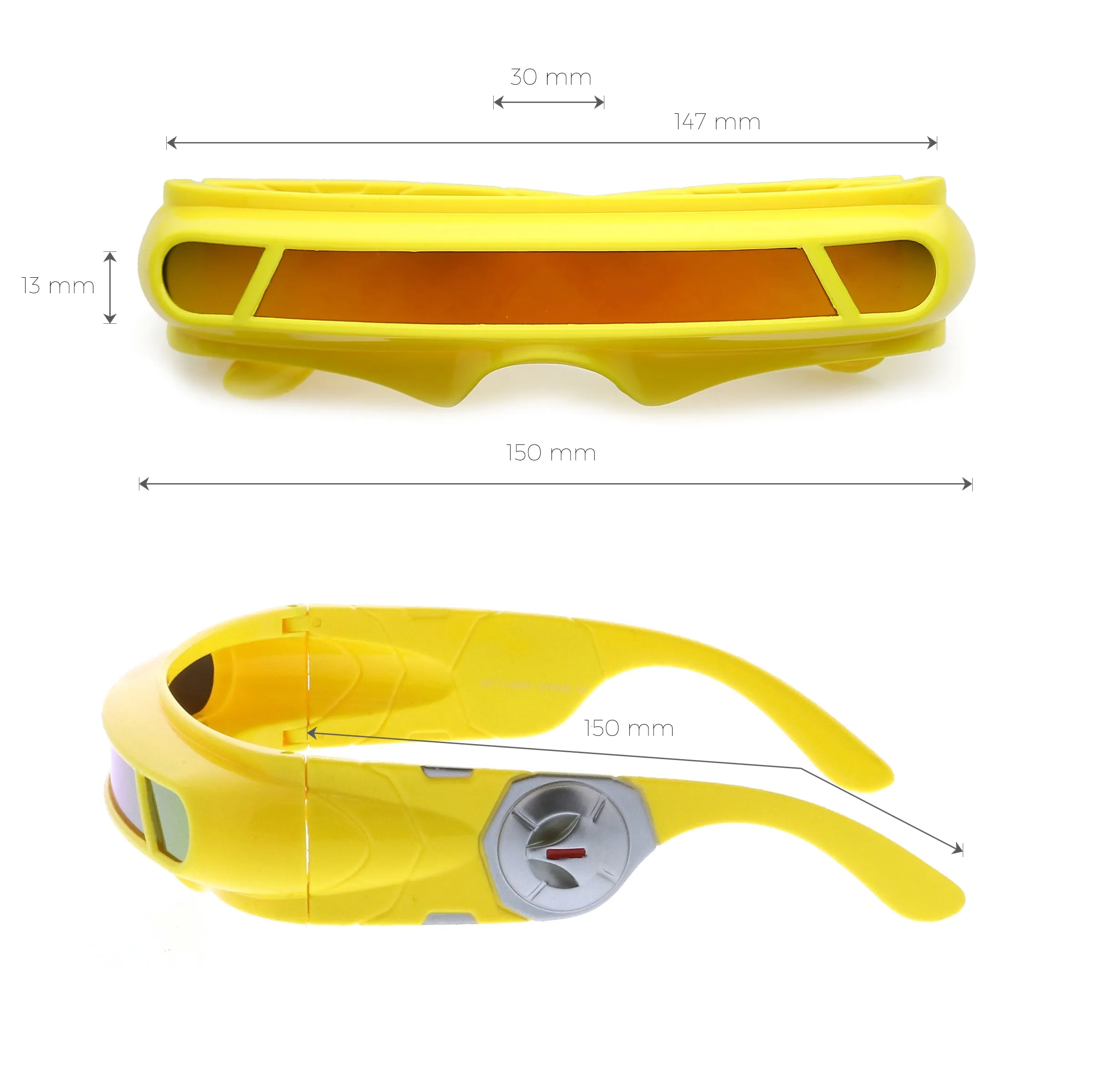 Futuristic Mono Cyclops Mirrored Lens Wrap Shield Sunglasses C024