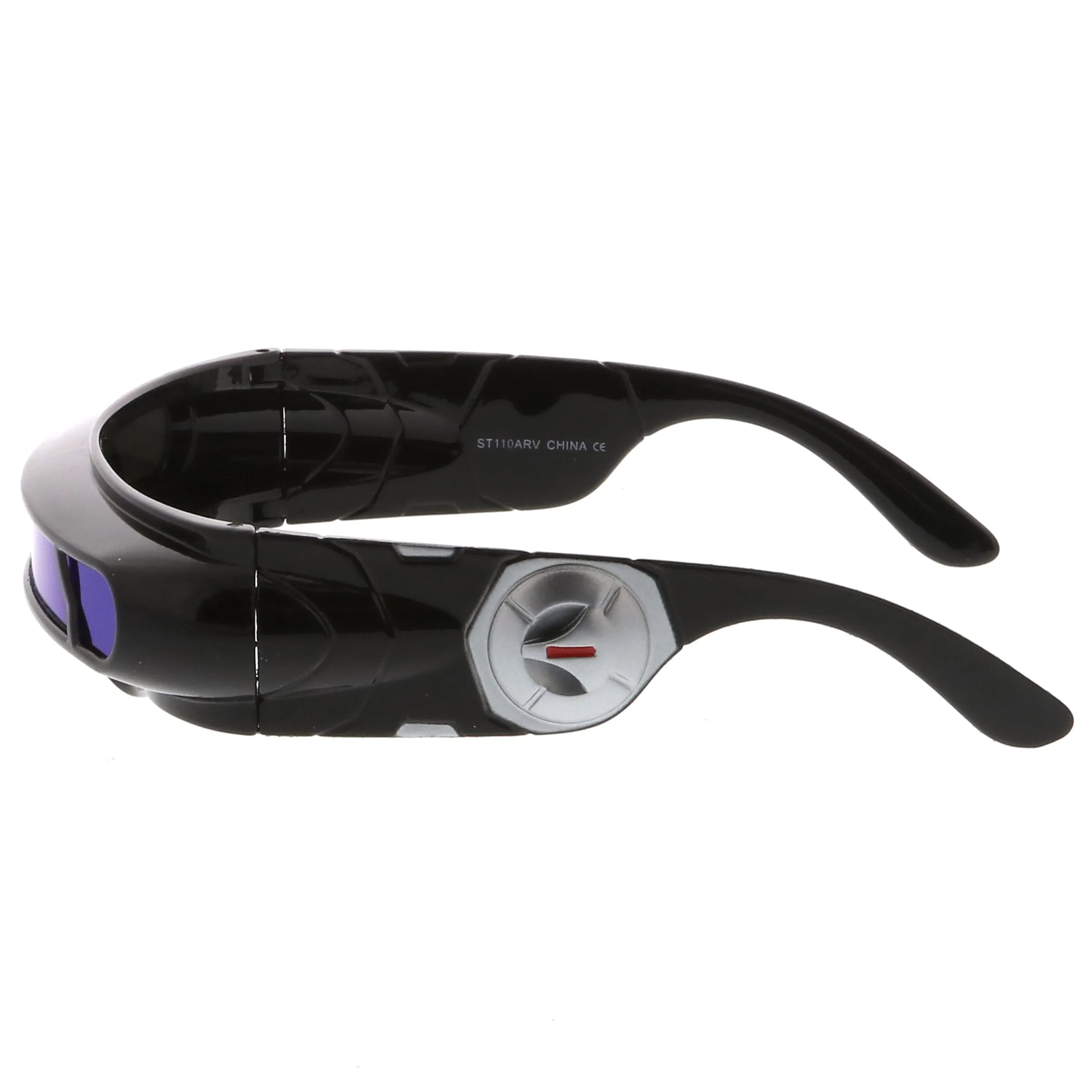 Futuristic Mono Cyclops Mirrored Lens Wrap Shield Sunglasses C024