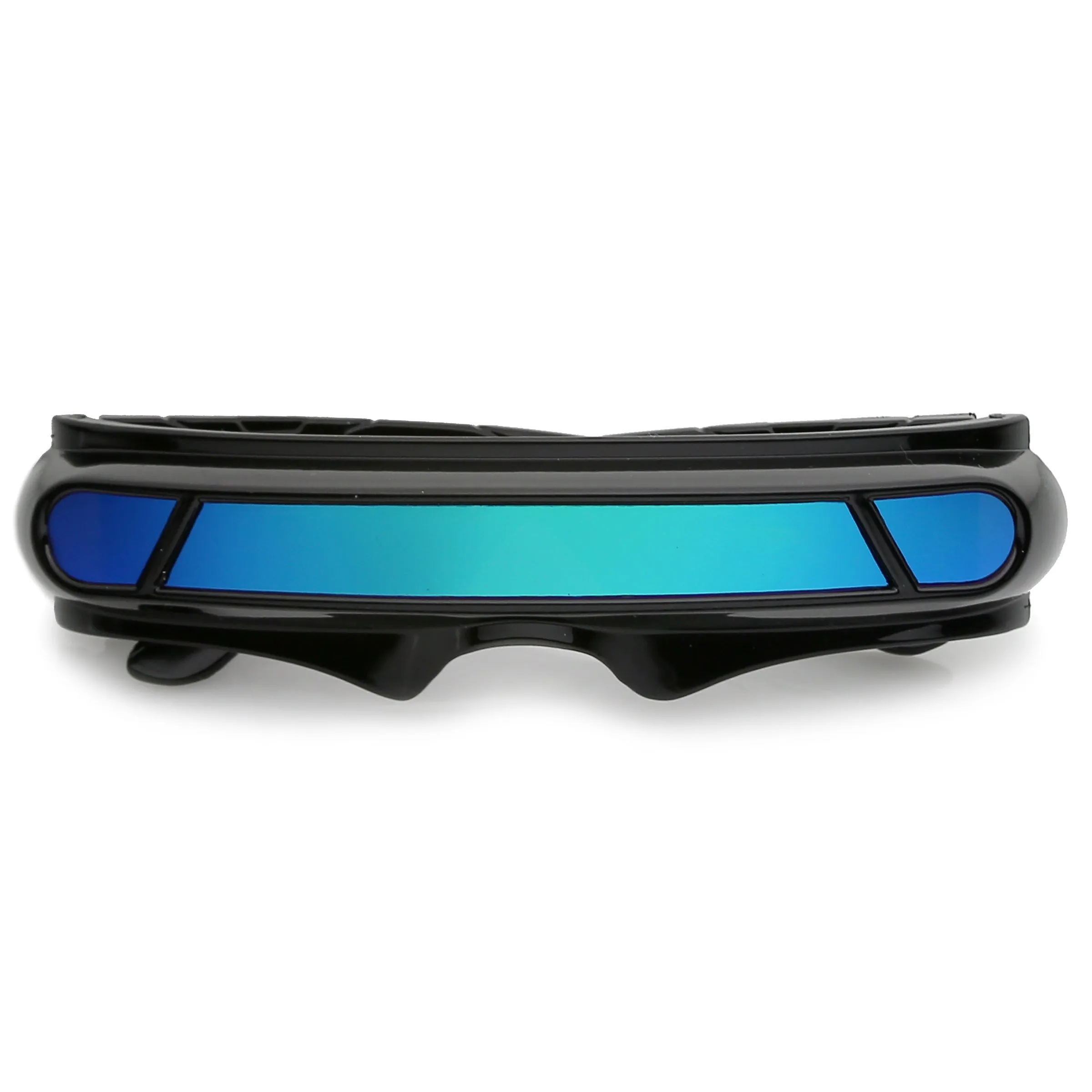 Futuristic Mono Cyclops Mirrored Lens Wrap Shield Sunglasses C024