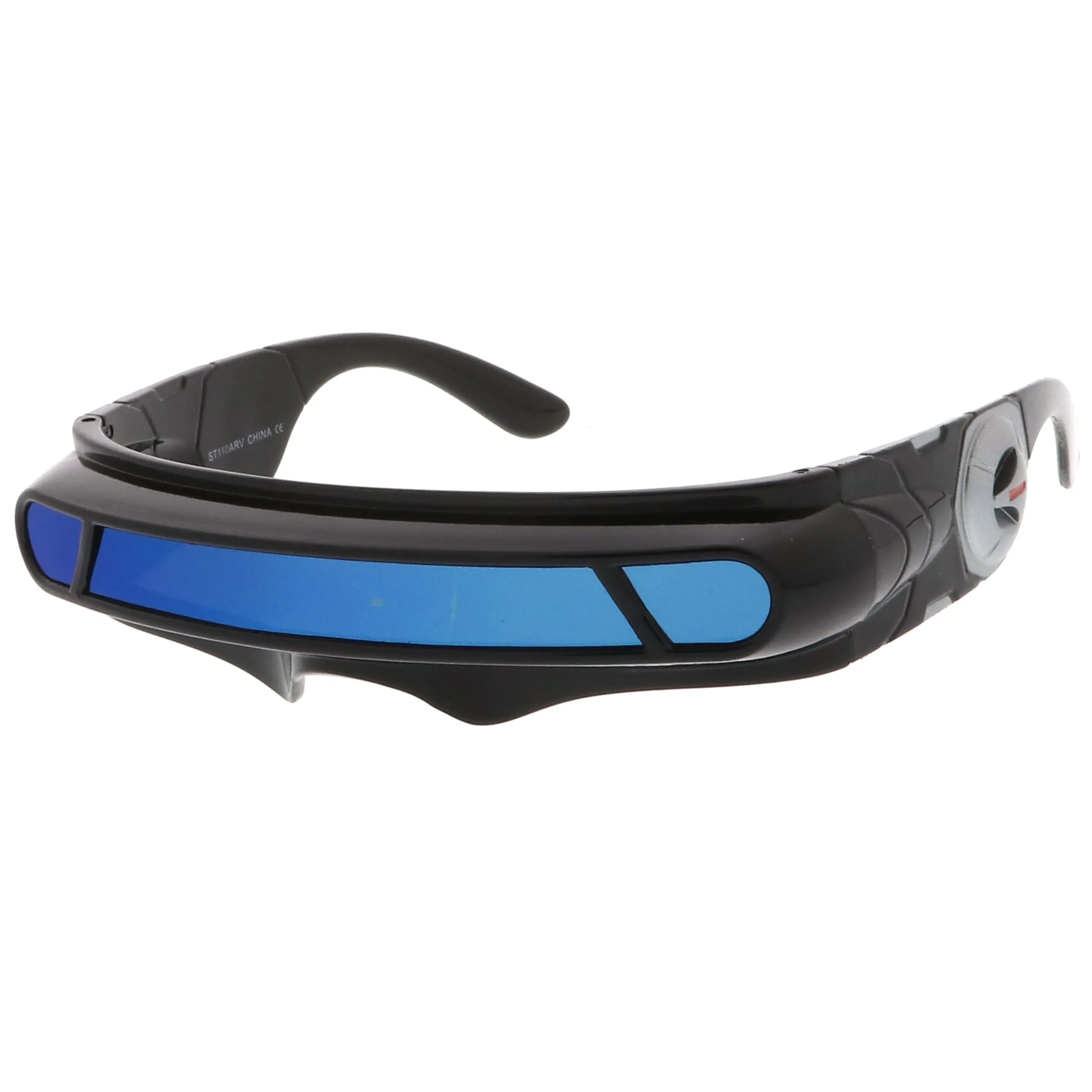 Futuristic Mono Cyclops Mirrored Lens Wrap Shield Sunglasses C024