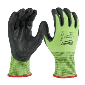 General Purpose Gloves - Milwaukee® High-Visibility Cut Level 5 Polyurethane Dipped Gloves, 12 Pack, 48-73-895B