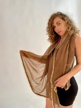 Gold & Ochre Fringed Scarf