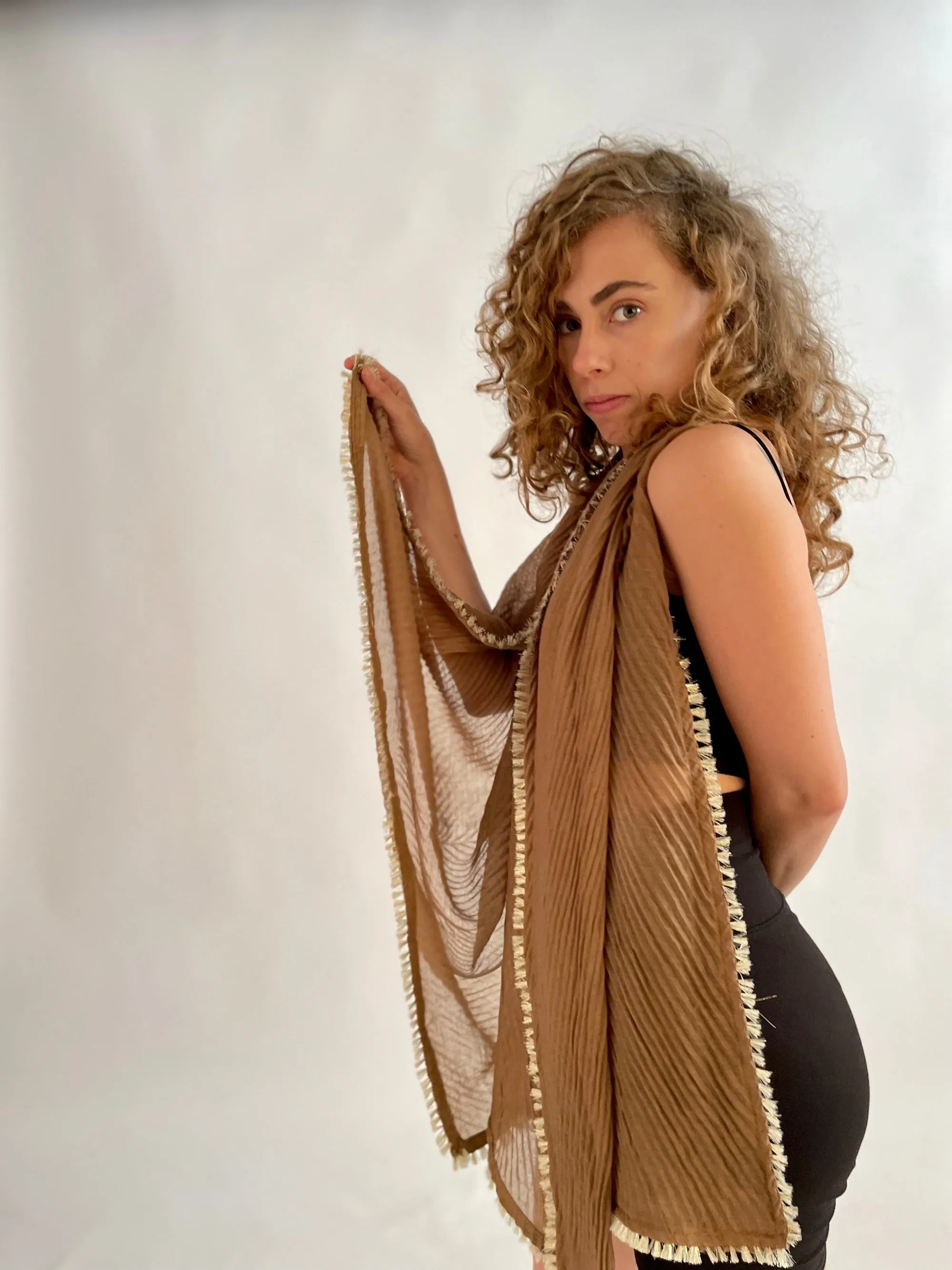 Gold & Ochre Fringed Scarf