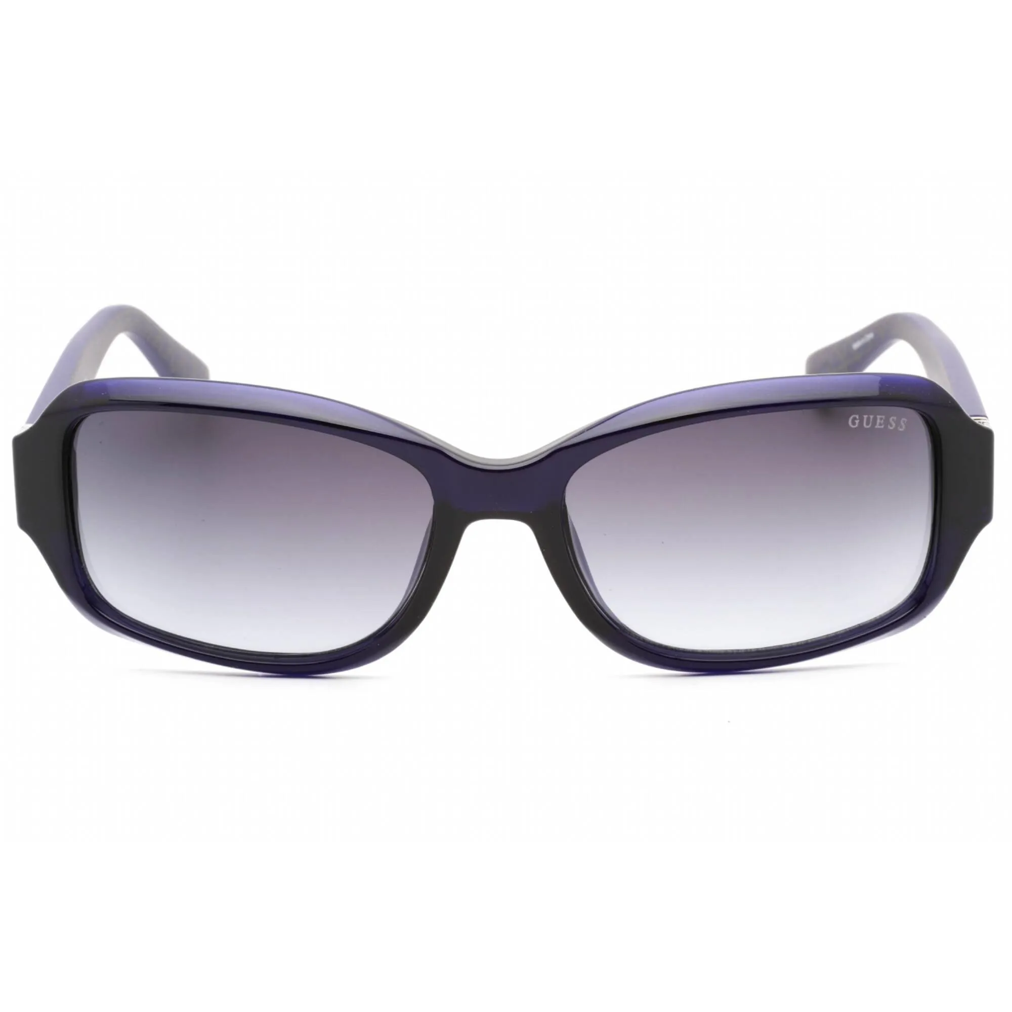 Guess Women's Sunglasses - Smoke Mirror Lens Shiny Blue Rectangular Frame | GU7410 90C