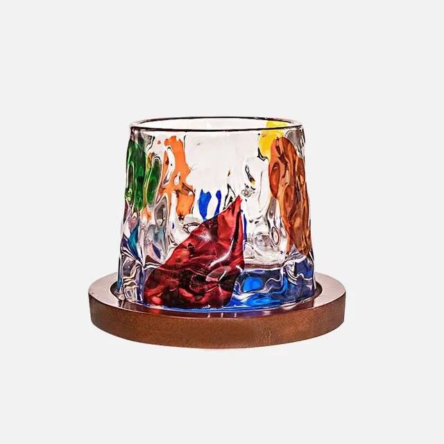 Harlequin Colorful Painted Glass Tumbler