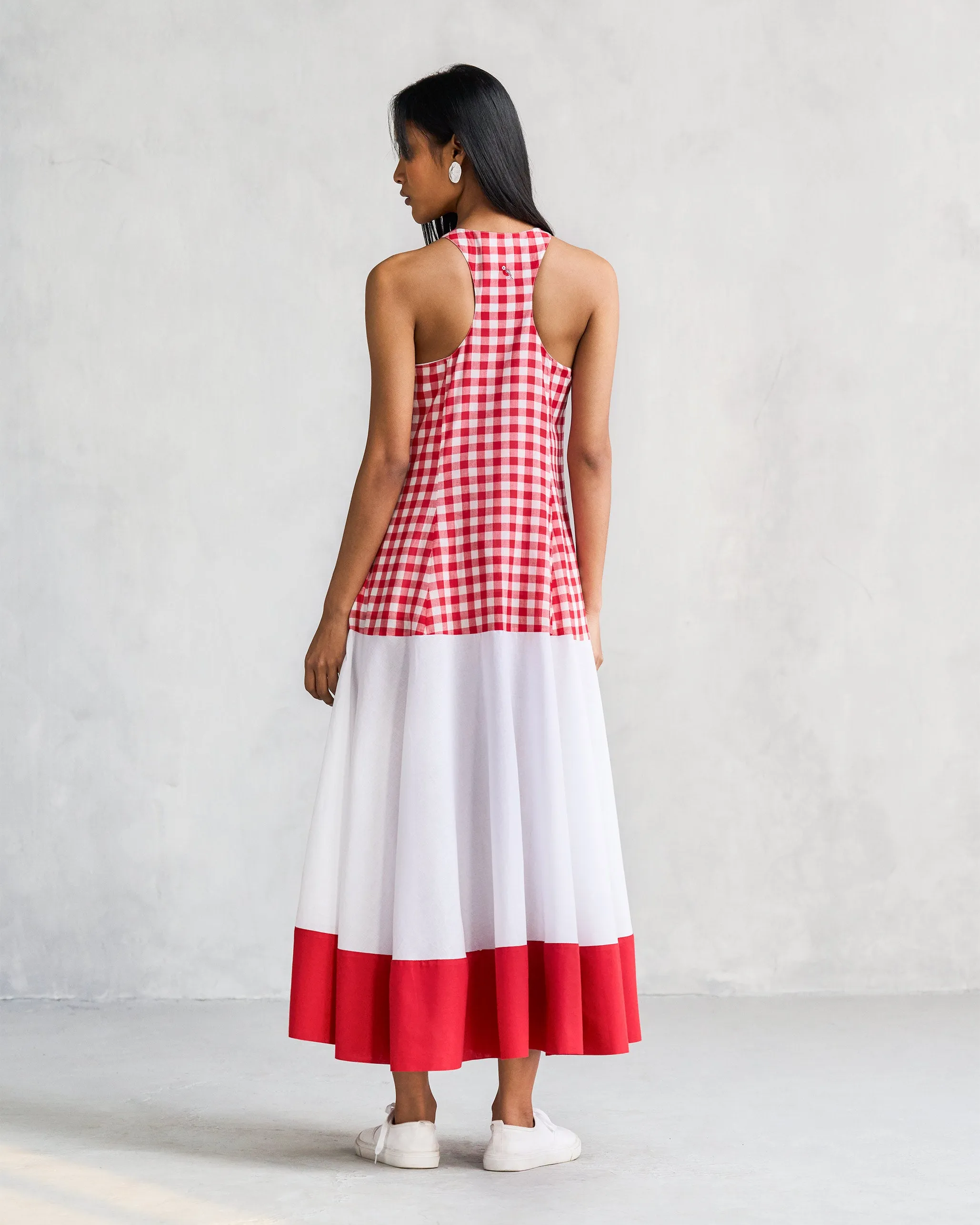 Karibu Dress - Red & White