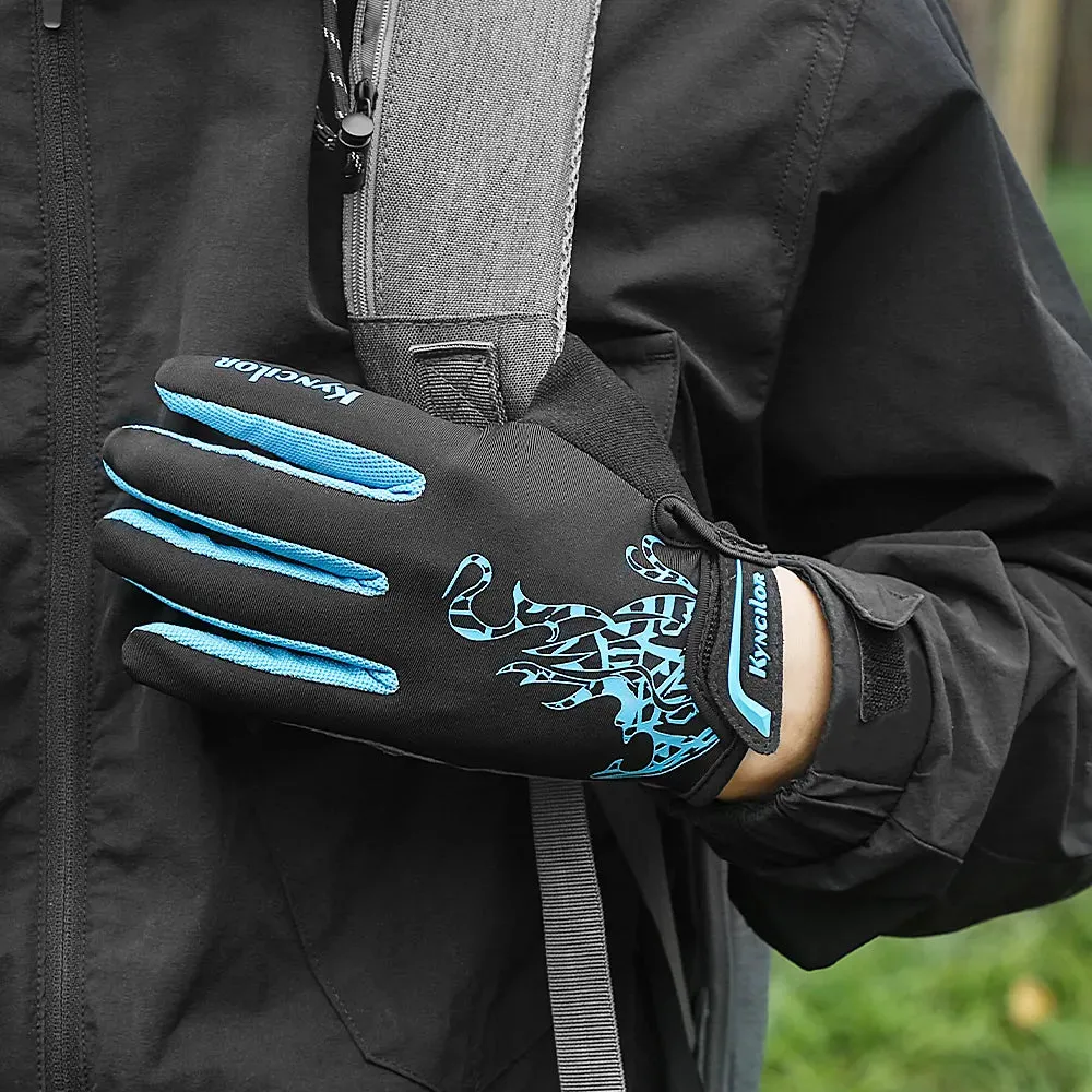 Kyncilor Men Gloves Black Full Finger Bicycle Glove Touchscreen Silicone Cycling Gloves Running Hiking Bike Gloves Breathable