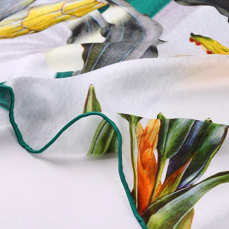 Lily of the Valley Charmeuse Silk Scarf 135