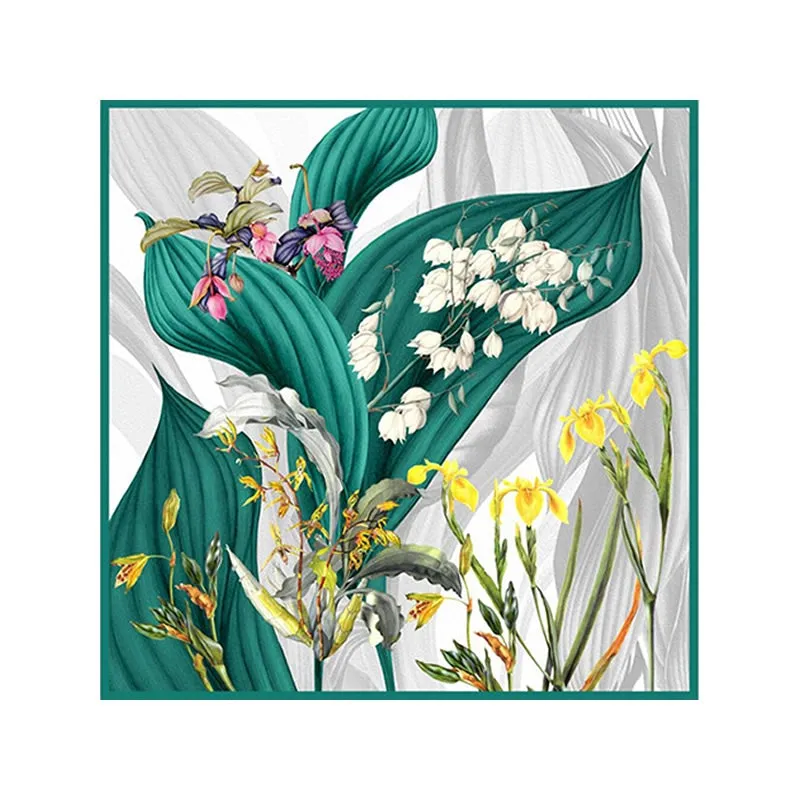 Lily of the Valley Charmeuse Silk Scarf 135