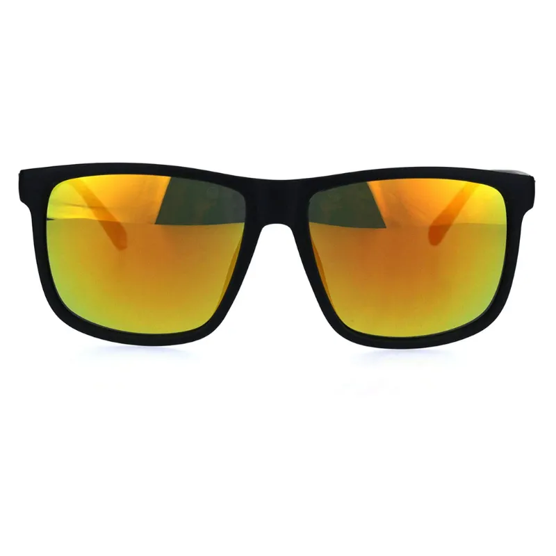 Men's Mirrored Oversized Horned Sunglasses