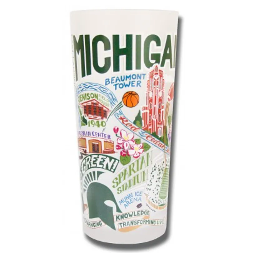 Michigan State Collegiate Frosted Glass Tumbler