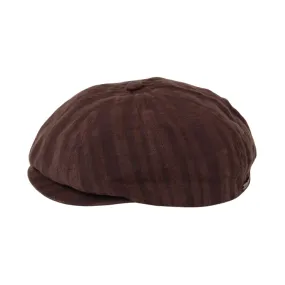 Mossant Paris Louis Linen Newsboy Cap - Dark Brown