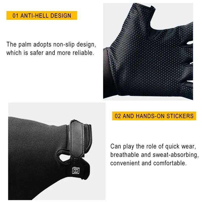 Outdoor Half-finger Gloves Anti-slip Cycling Fitness Gloves for Men Women Breathable Bicycle Weightlifting Gloves Gym Home