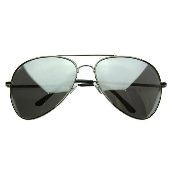 Oversize Retro Mirrored Lens Metal Aviator Sunglasses 1588 64mm