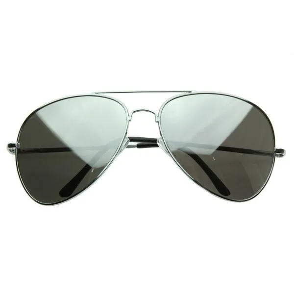 Oversize Retro Mirrored Lens Metal Aviator Sunglasses 1588 64mm