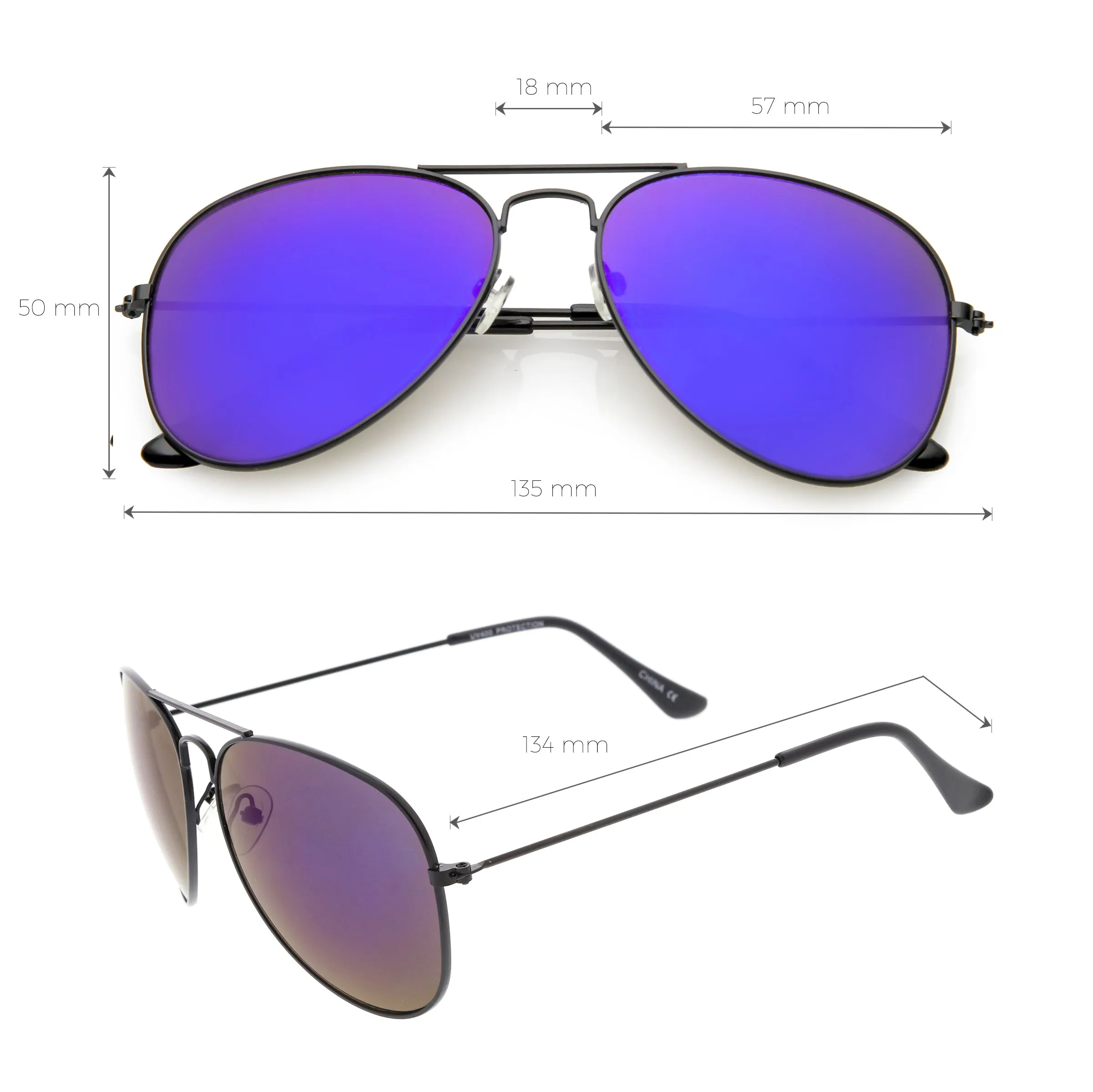 Oversize Slim Metal Temple Square Lens Horn Rimmed Sunglasses C779