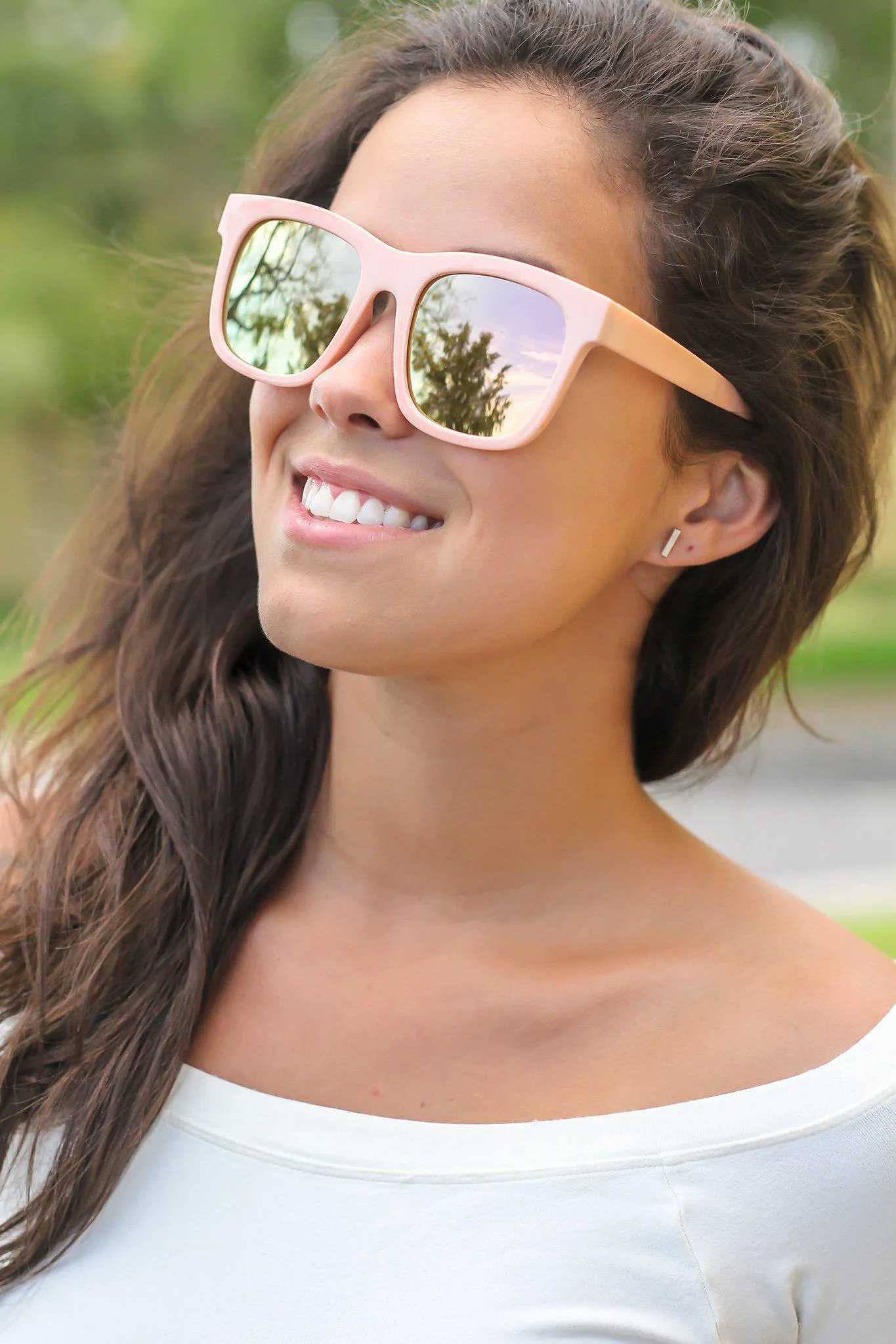 Pink Mirrored Lens Sunglasses