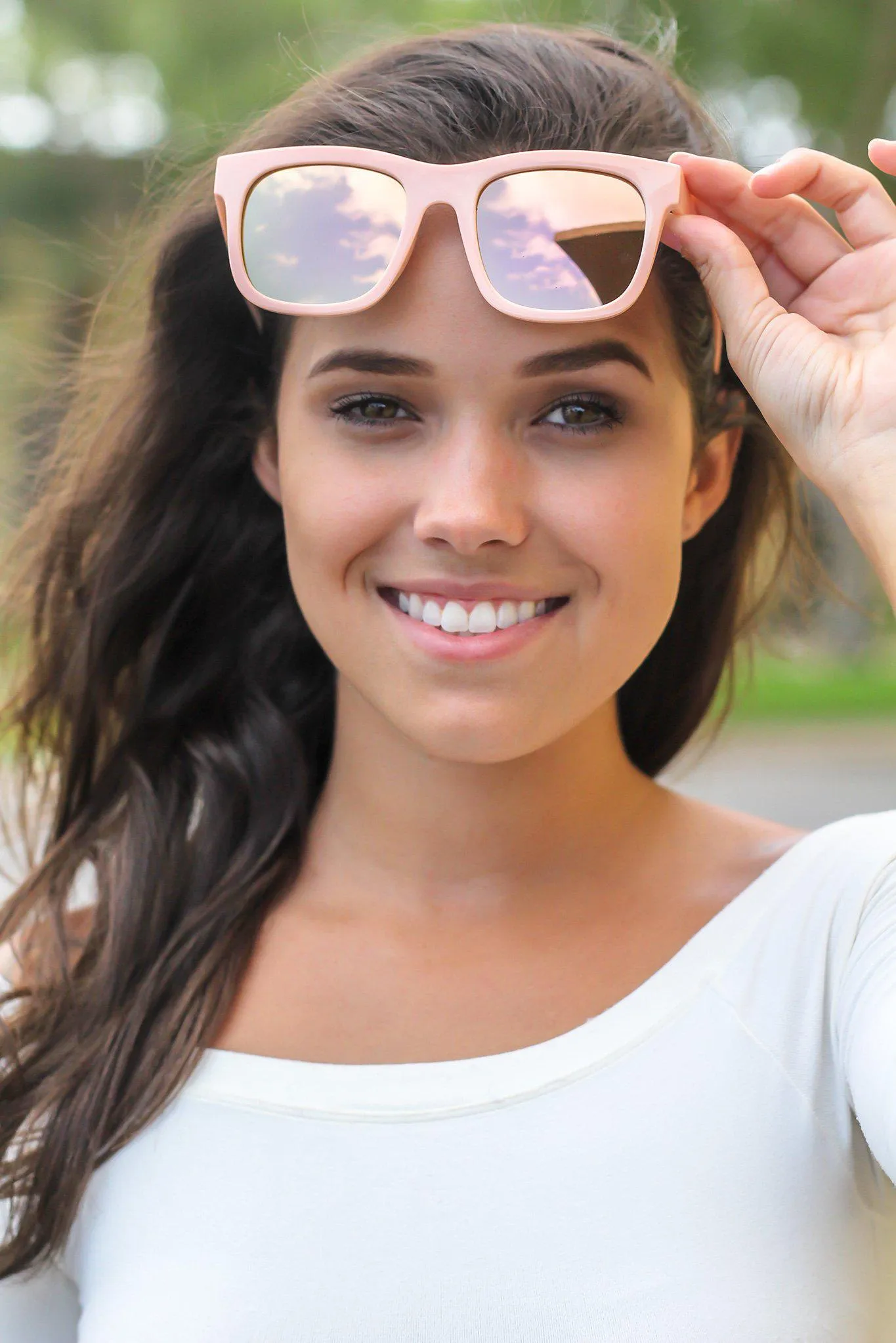 Pink Mirrored Lens Sunglasses