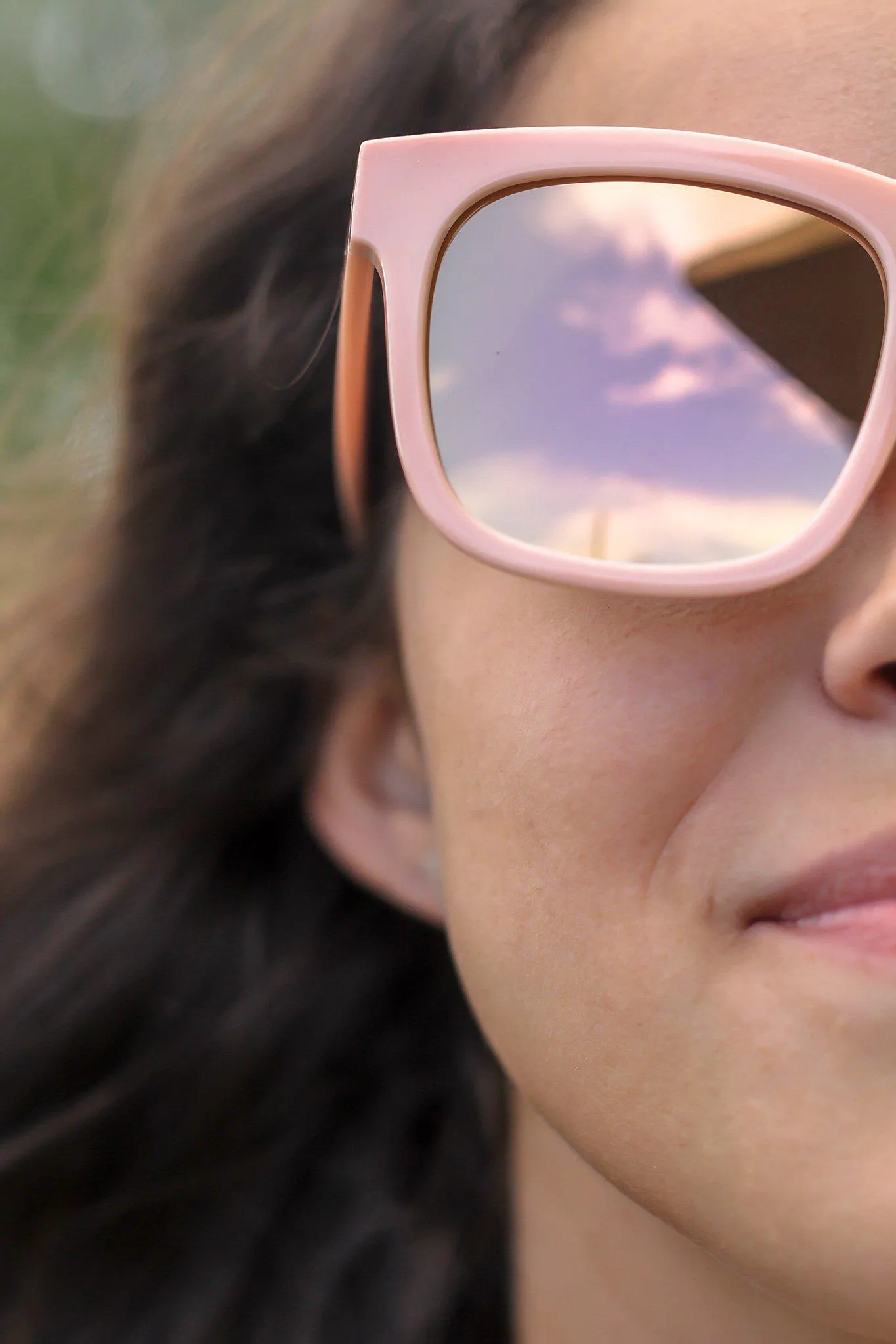 Pink Mirrored Lens Sunglasses