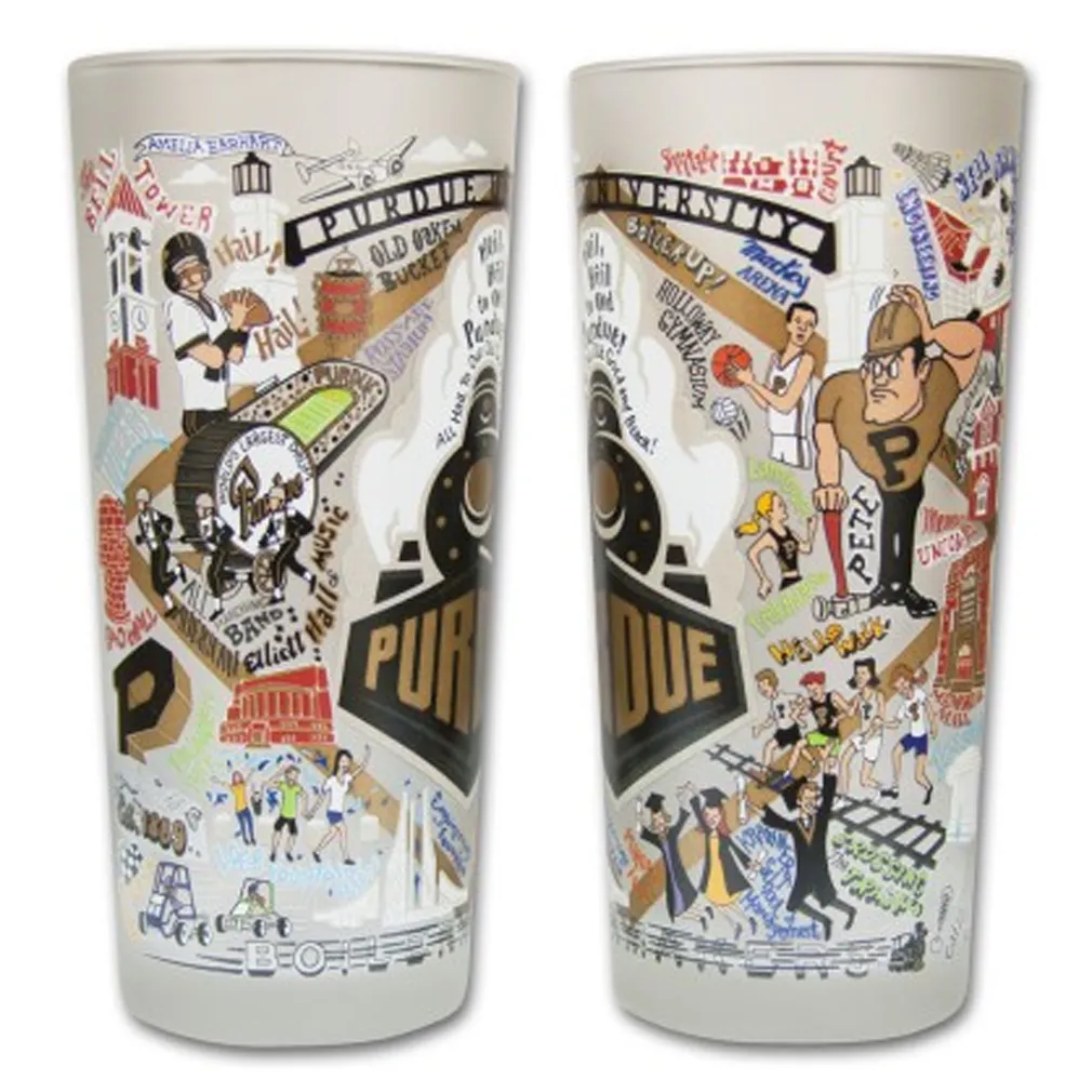 Purdue University Collegiate Frosted Glass Tumbler