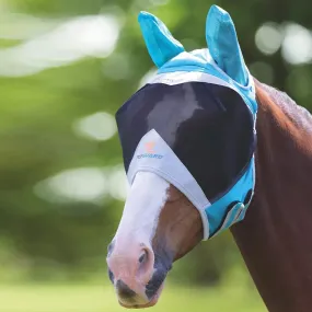 Shires Fine Mesh Fly Mask With Ears - Teal