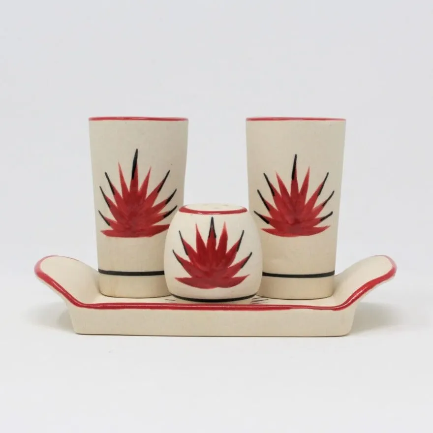 Shot Glasses Set, Mexico Souvenir, Hand Painted Ceramic