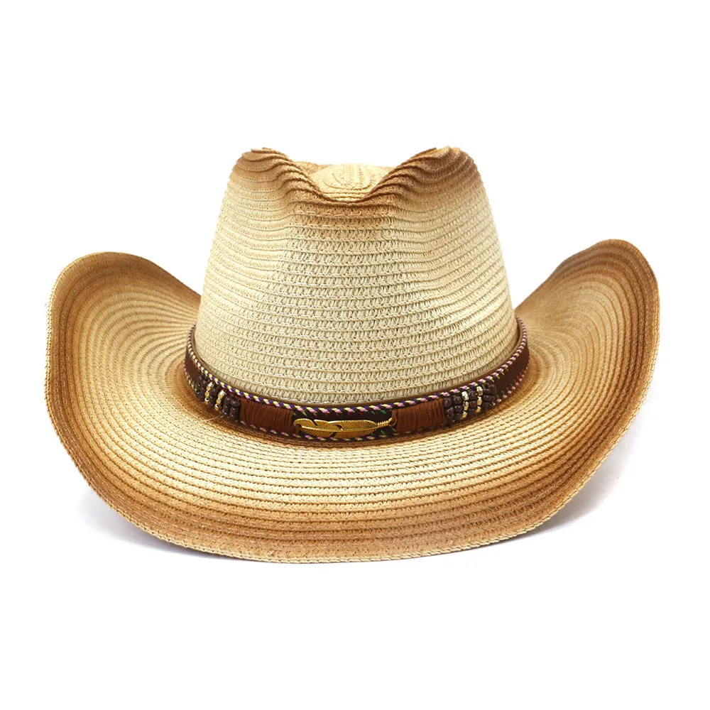 Straw Cowboy Hats Men Women Straw Cowboy Hat Beach Hat