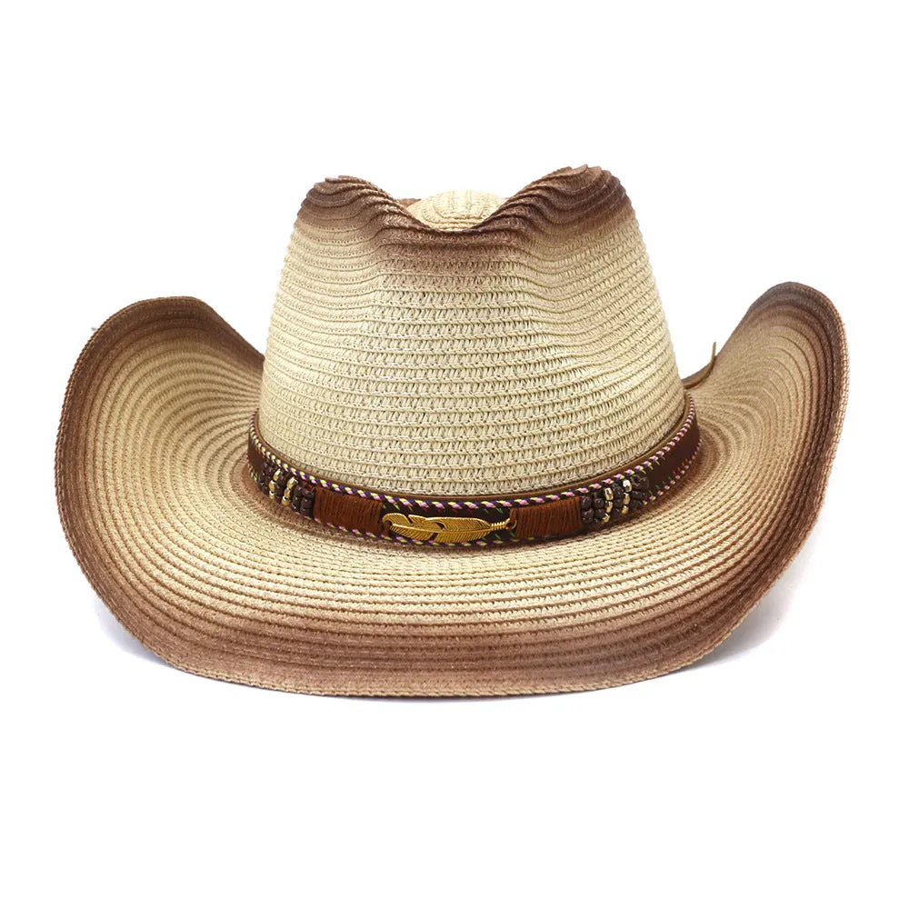 Straw Cowboy Hats Men Women Straw Cowboy Hat Beach Hat