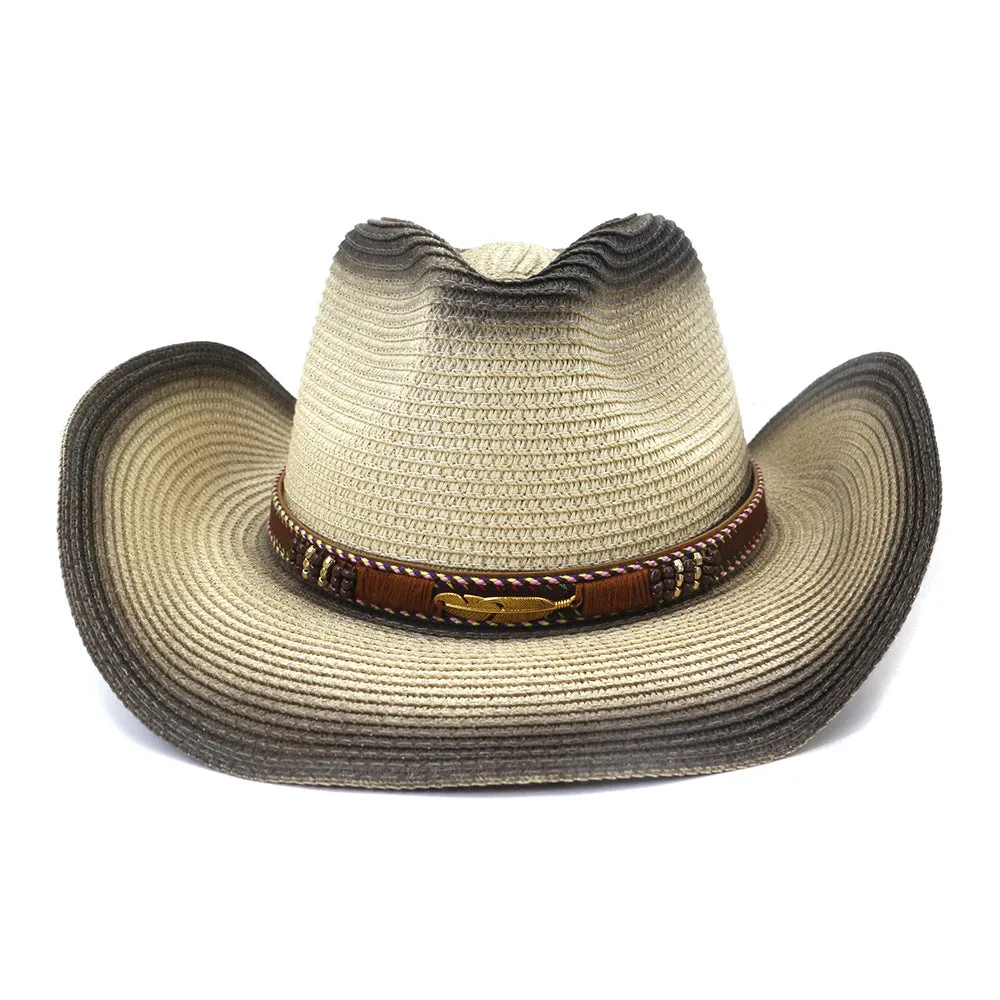 Straw Cowboy Hats Men Women Straw Cowboy Hat Beach Hat